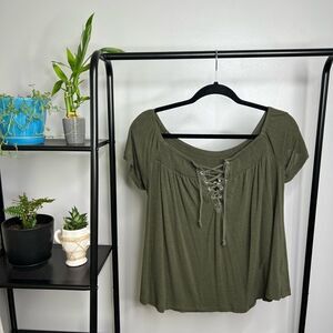 American Eagle Outfitters Off-shoulder Top with Front Tie
